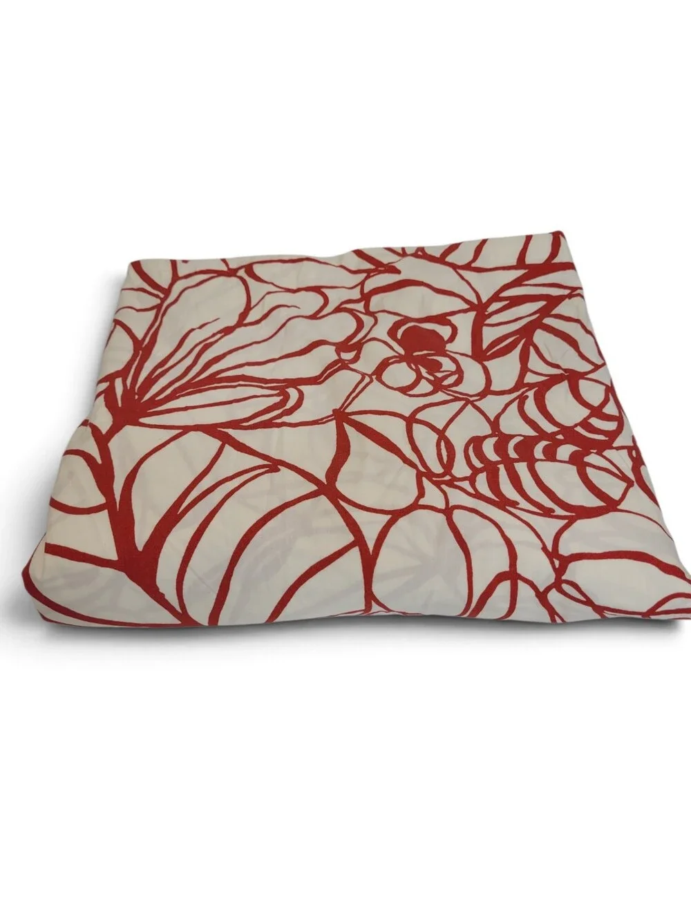 West Elm Sketch Floral Duvet Cover Full/Queen White Red